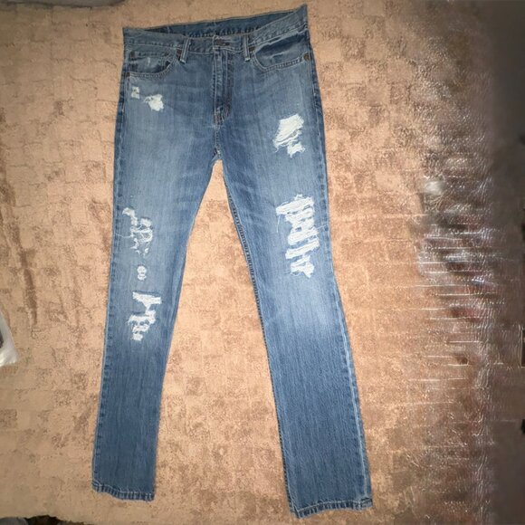 EXCELLENT Levis 511 Slim Fit Mens Jeans Brooklawn Distressed Denim 36 W x 34 L - Picture 9 of 10